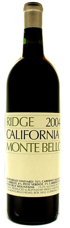 2004 | Ridge Vineyards | Monte Bello Cabernet Sauvignon - Wine