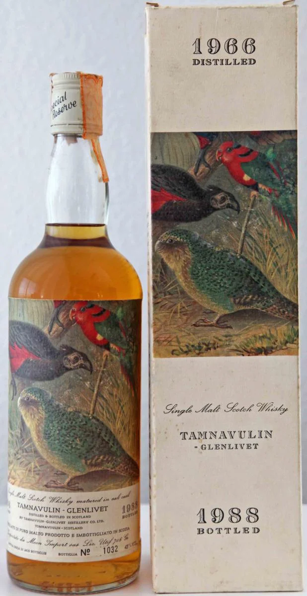 Tamnavulin-Glenlivet 1966 (Bottled 1988) Moon Import The Birds Scotch Whisky | 700ML