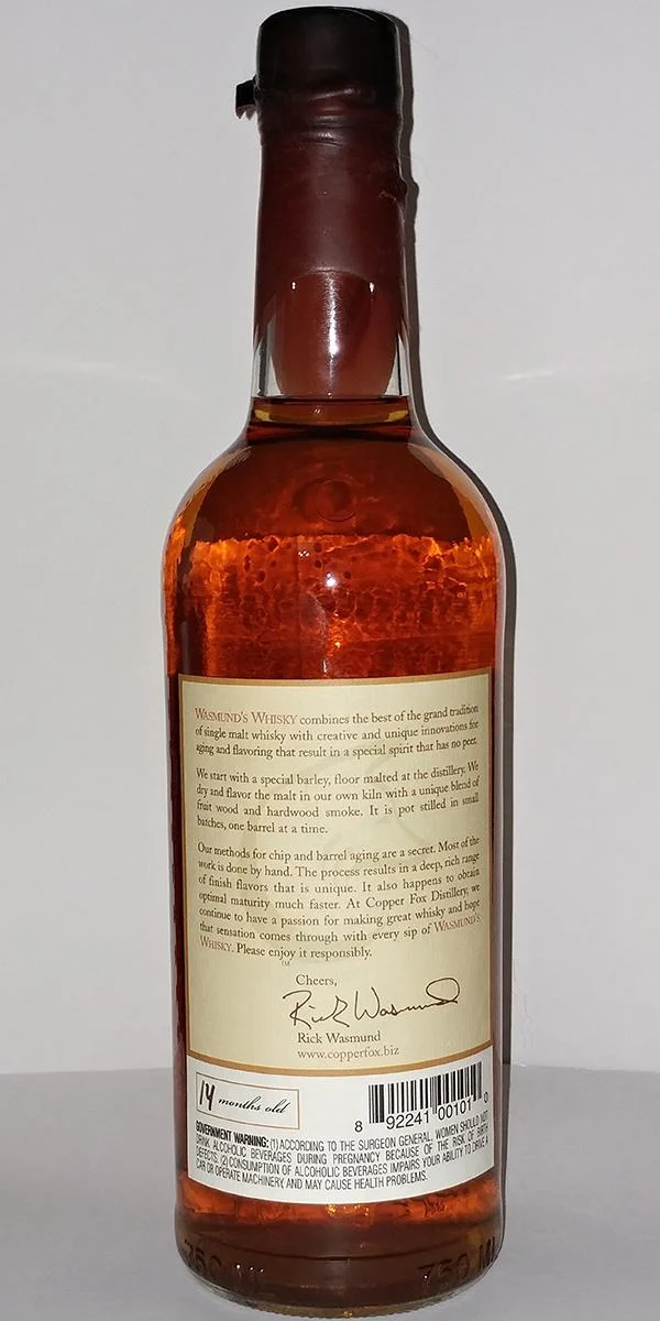 Wasmund’s Rappahannock’s Batch No.128 Single Malt Whisky - Whiskey