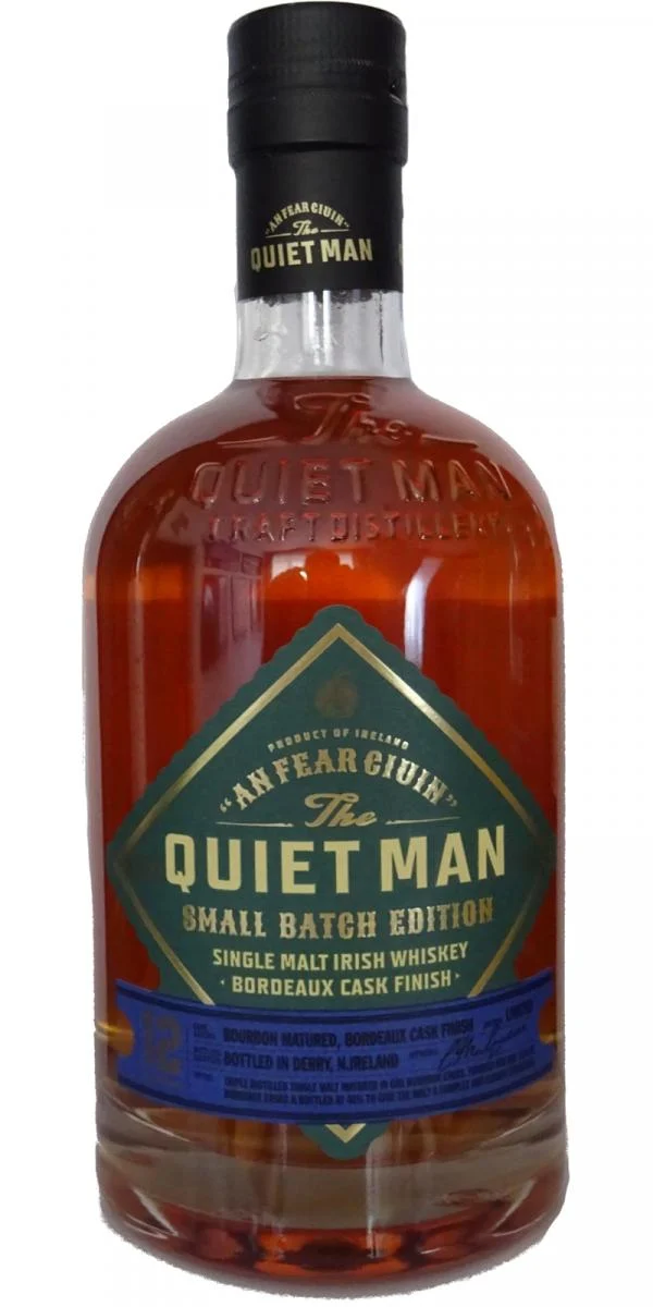 The Quiet Man 12 Year Old Single Malt Bordeaux Cask Finish Irish Whiskey | 700ML