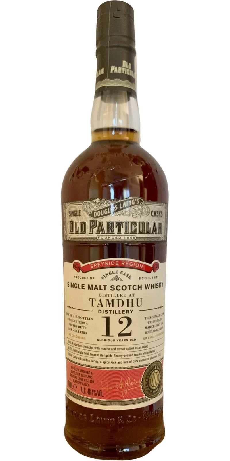 Tamdhu 12 Year Old (D.2007, B.2020) Douglas Laing’s Old Particular Scotch Whisky | 700ML - Whiskey