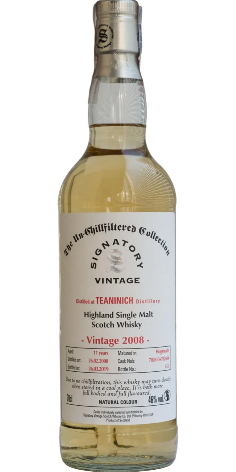Teaninich 11 Year Old (D.2008, B.2019) Signatory Vintage Scotch Whisky | 700ML - Whiskey