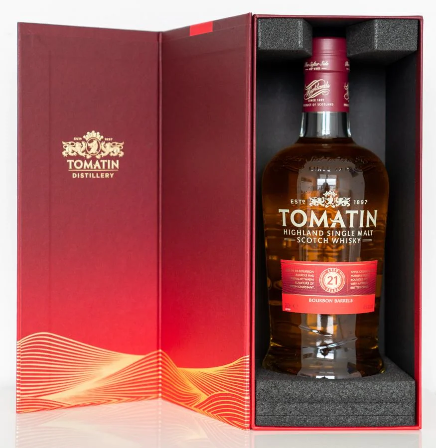 Tomatin 21 Year Old Bourbon Barrels Travel Retail Exclusive Scotch Whisky | 700ML - Whiskey