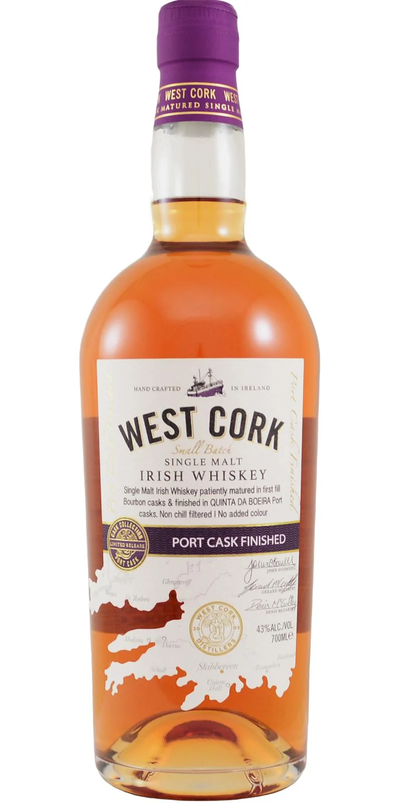 West Cork Single Malt Port Cask Finished Irish Whiskey | 700ML