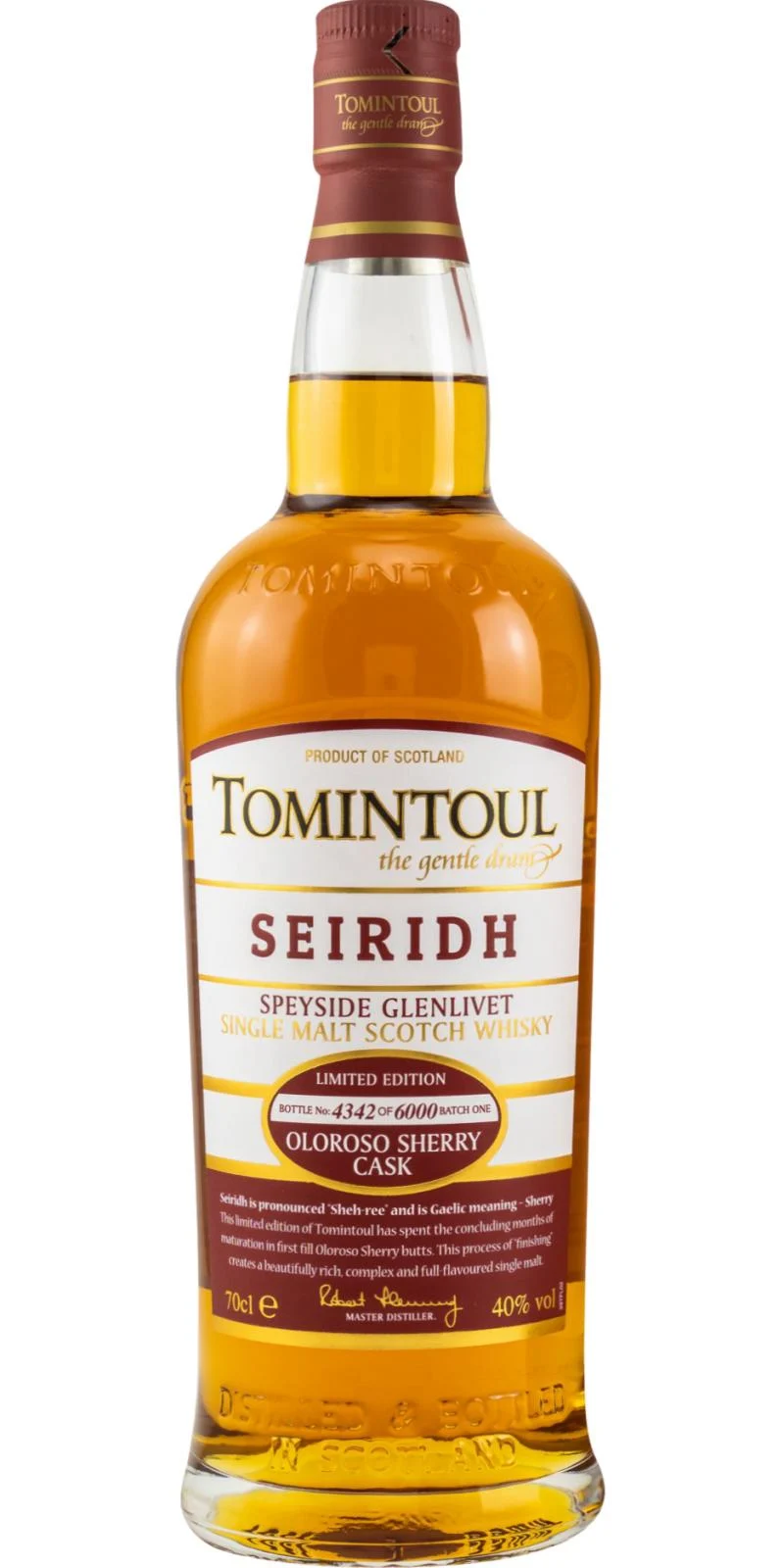 Tomintoul Seiridh Oloroso Sherry Cask Batch # 1 Scotch Whisky | 700ML - Whiskey