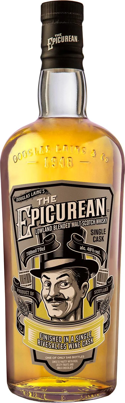 The Epicurean Lowland Blended Malt Rivesaltes Cask Scotch Whisky | 700ML - Whiskey