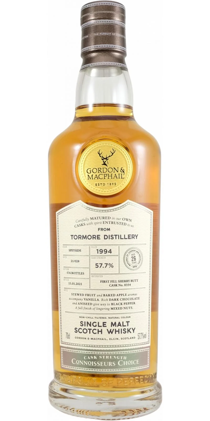 Tormore 26 Year Old (D.1994, B.2021) Gordon & MacPhail Scotch Whisky | 700ML - Whiskey