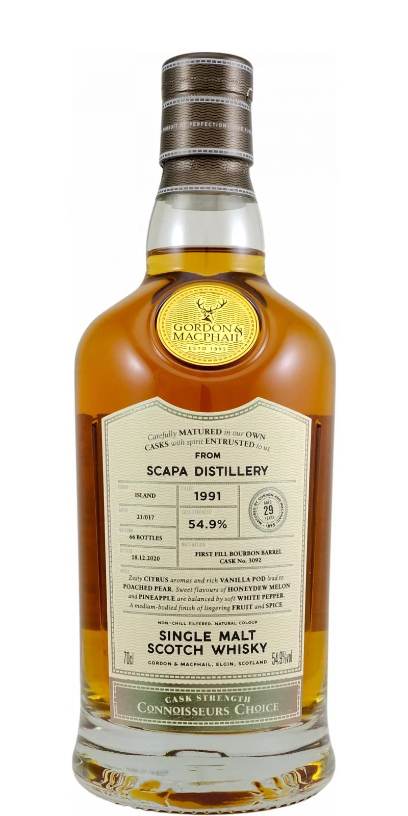 Scapa 29 Year Old (D.1991, B.2020) Connoisseurs Choice Single Malt Scotch Whisky | 700ML - Whiskey