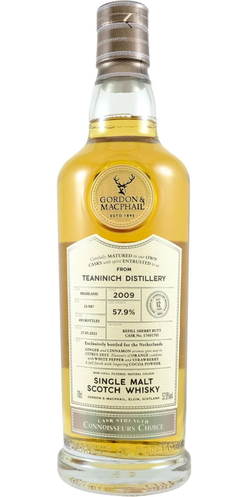 Teaninich 12 Year Old (D.2009, B.2021) Connoisseurs Choice Scotch Whisky | 700ML - Whiskey