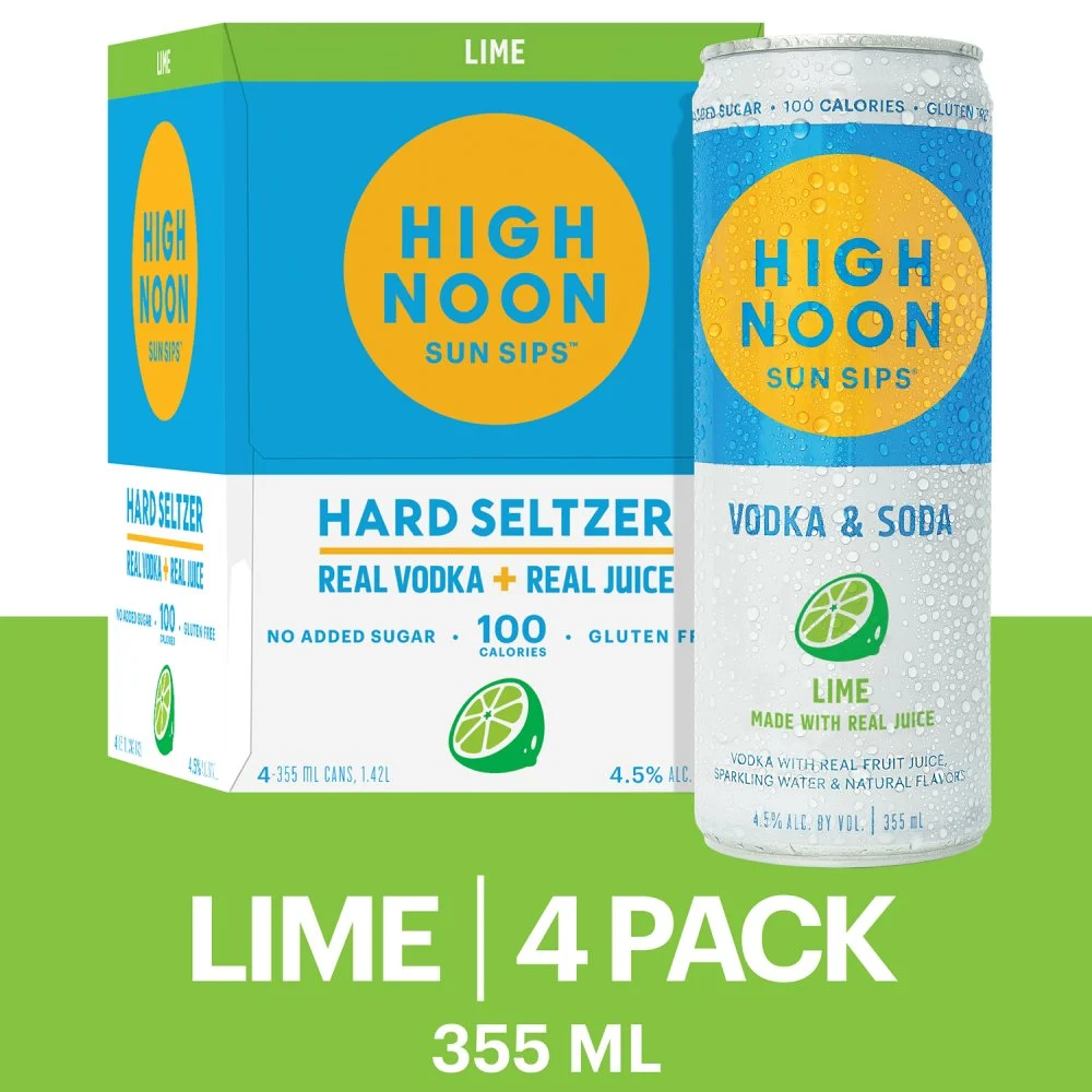 High Noon Sun Sips Lime Hard Seltzer Cocktail | 4*355ML - Cóctel