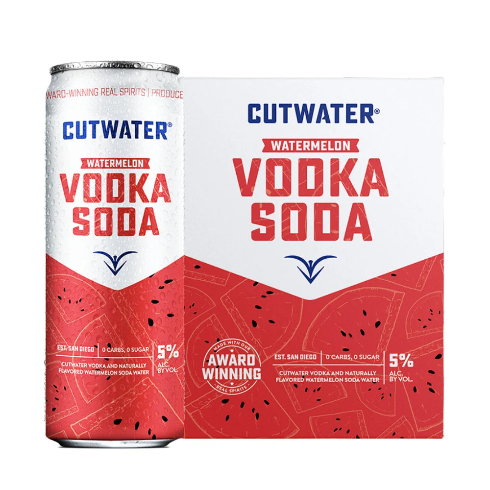 Cutwater Sandía Vodkas Soda Cóctel en lata delgada | 4*355ML - Cocktail