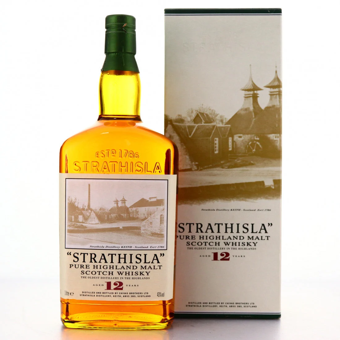 Strathisla 12 Year Old (Bottled Early 2000s) (Proof 86) Scotch Whisky | 1L - Whiskey