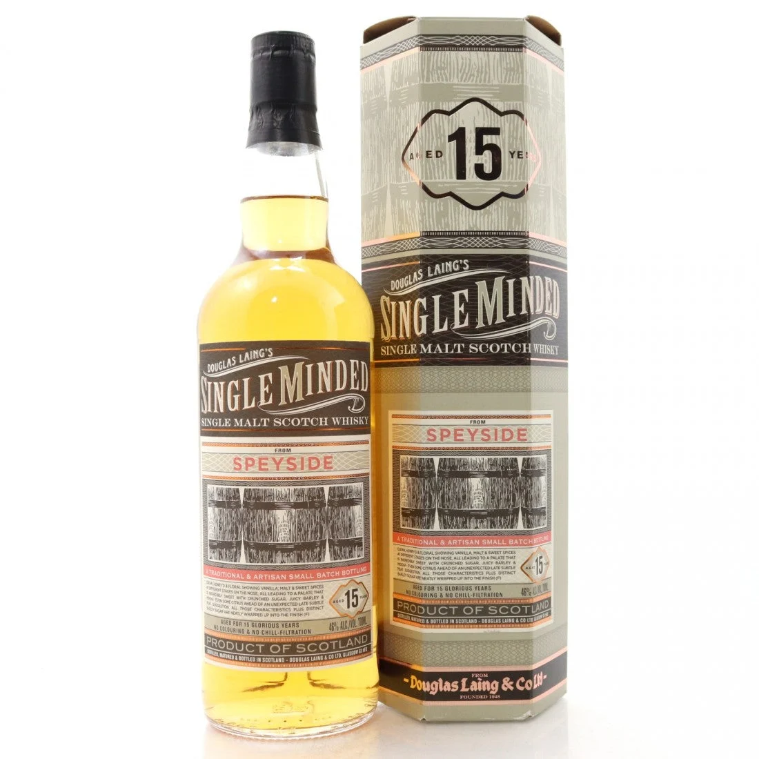 Speyside 15 Year Old Douglas Laing’s Single Minded Scotch Whisky | 700ML - Whiskey