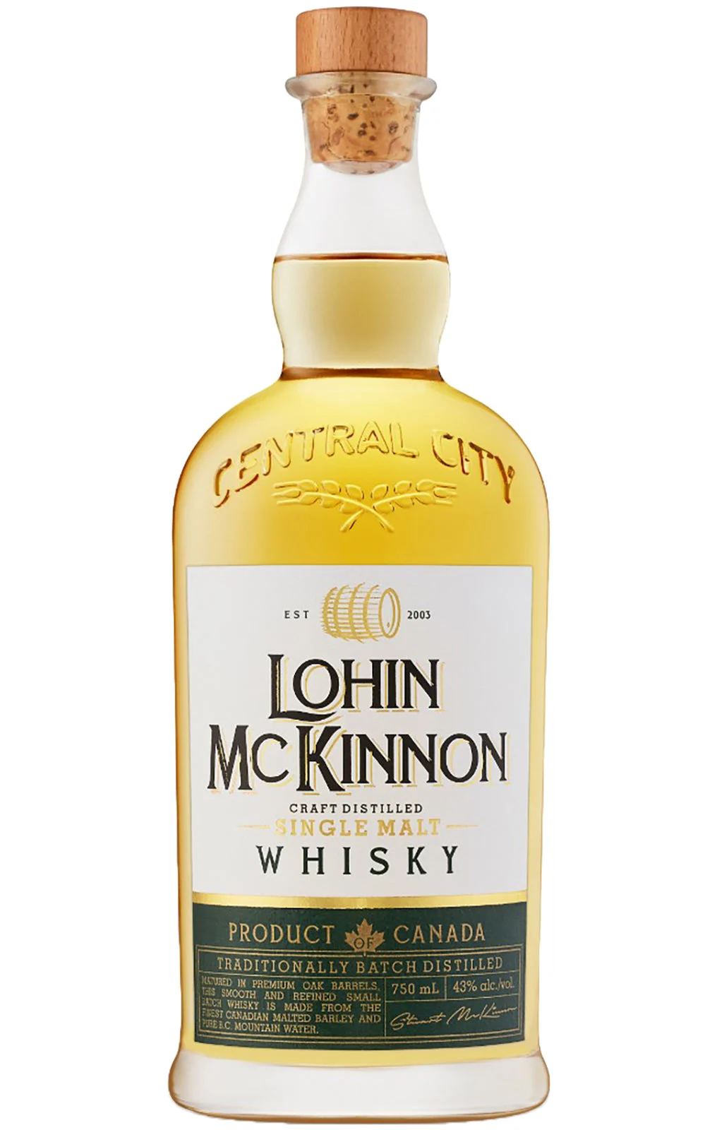 Central City Lohin McKinnon Craft Distilled Single Malt Whisky - Whiskey