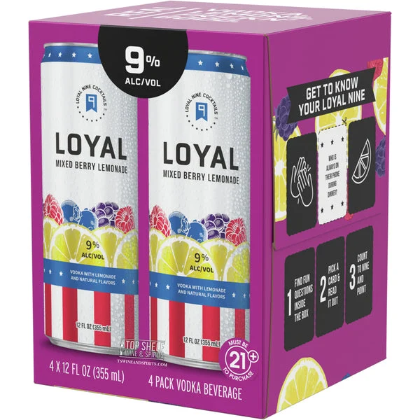 Loyal 9 Mixed Berry Lemonade Cocktails | 4*355ML