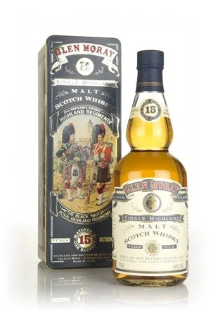 Glen Moray 15 años - Regimientos de las Tierras Altas The Black Watch - Whisky escocés de los años 80 | 700ML