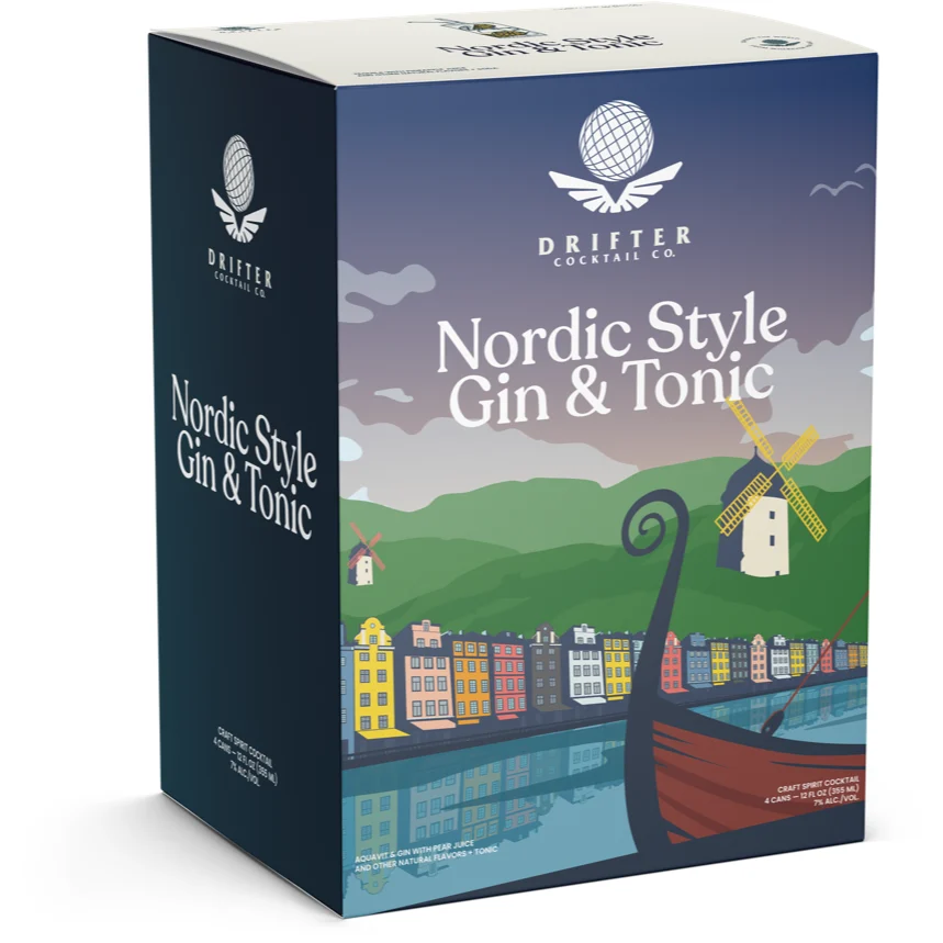 Cóctel de gin-tonic estilo nórdico Drifter | 4*355ML