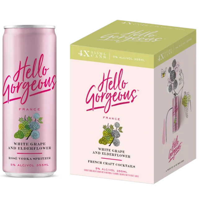 Hello Gorgeous White Grape and Elderflower French Craft Cocktails | 4*355ML