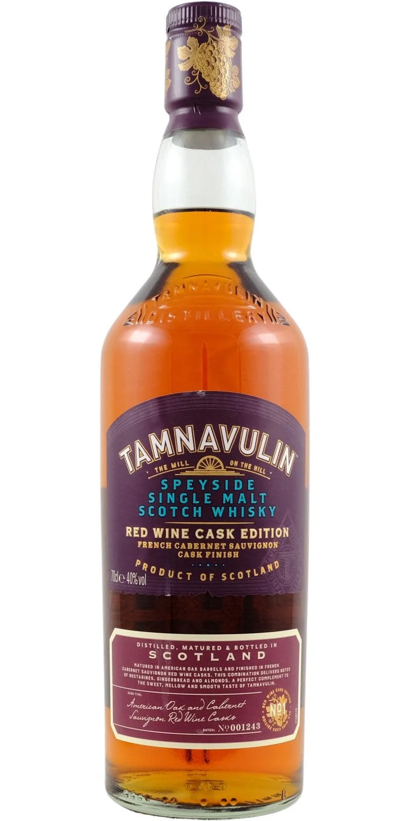 Tamnavulin Red Wine Cask Edition Cabernet sauvignon Finish Scotch Whisky | 700ML - Whiskey