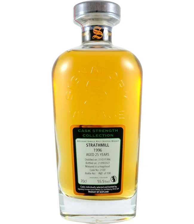 Strathmill 25 Year Old (D.1996, B.2021) Signatory Vintage Scotch Whisky | 700ML - Whiskey