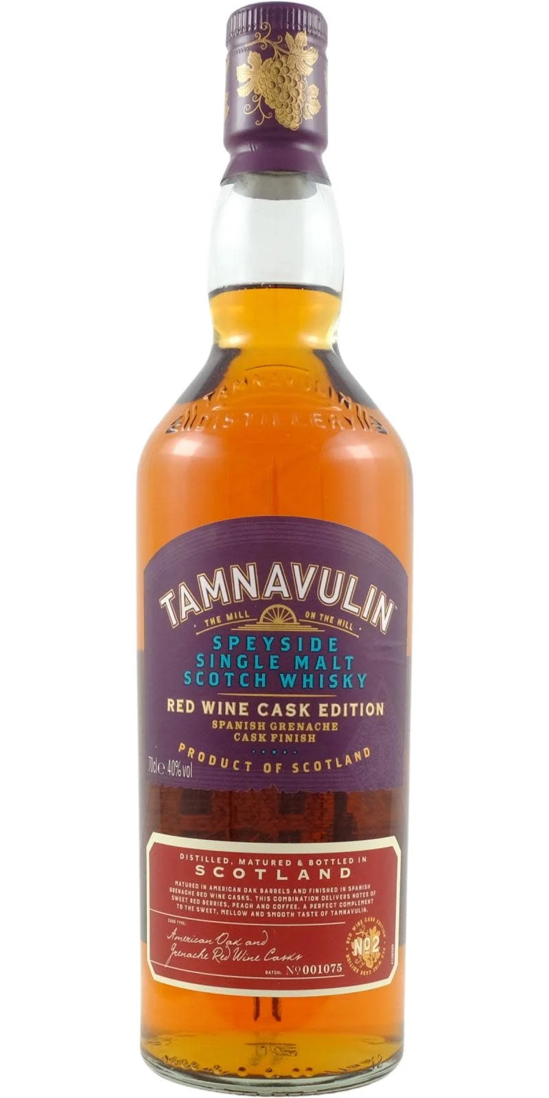 Tamnavulin Red Wine Cask Edition Spanish Grenache Cask Scotch Whisky | 700ML - Whiskey