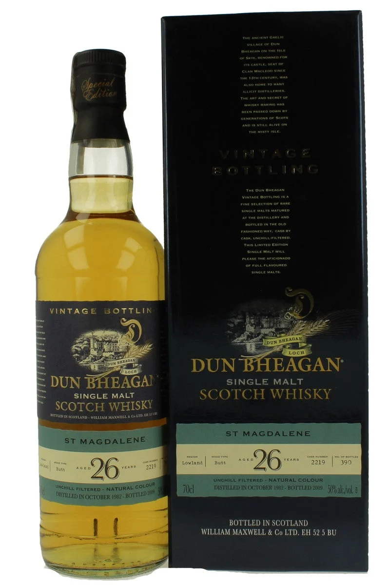 St. Magdalene 26 Year Old (D.1982 B.2009) Dun Bheagan Scotch Whisky | 700ML - Whiskey
