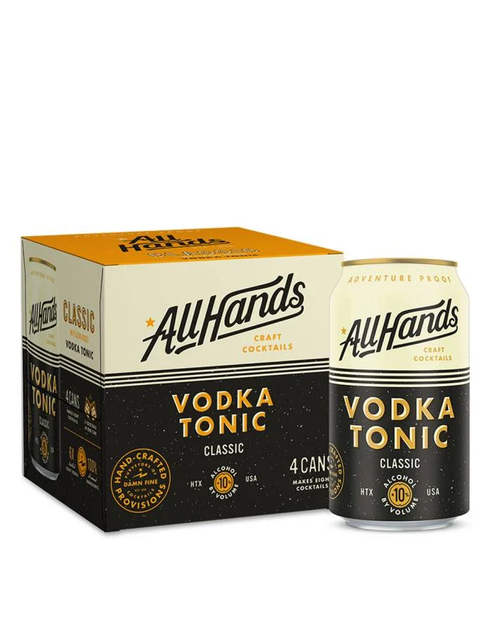 All Hands Classic Vodka Tonic Cocktail | 4*355ML