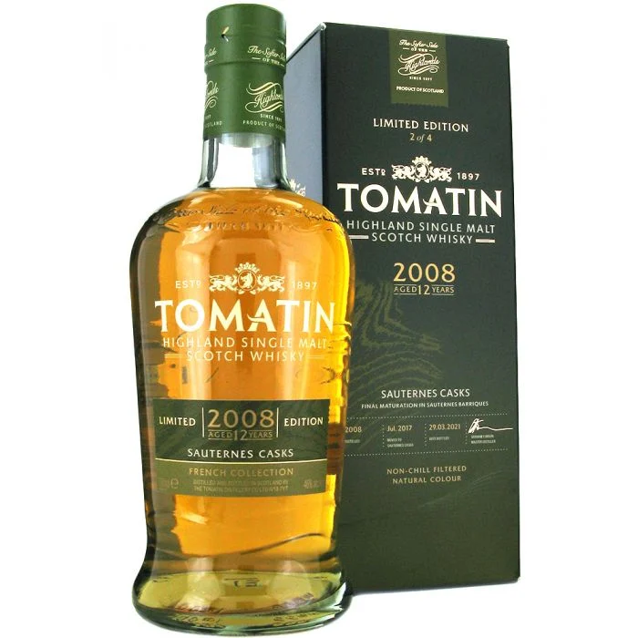 Tomatin 12 Year Old (D.2008, B.2021) Sauternes Casks Scotch Whisky | 700ML - Whiskey