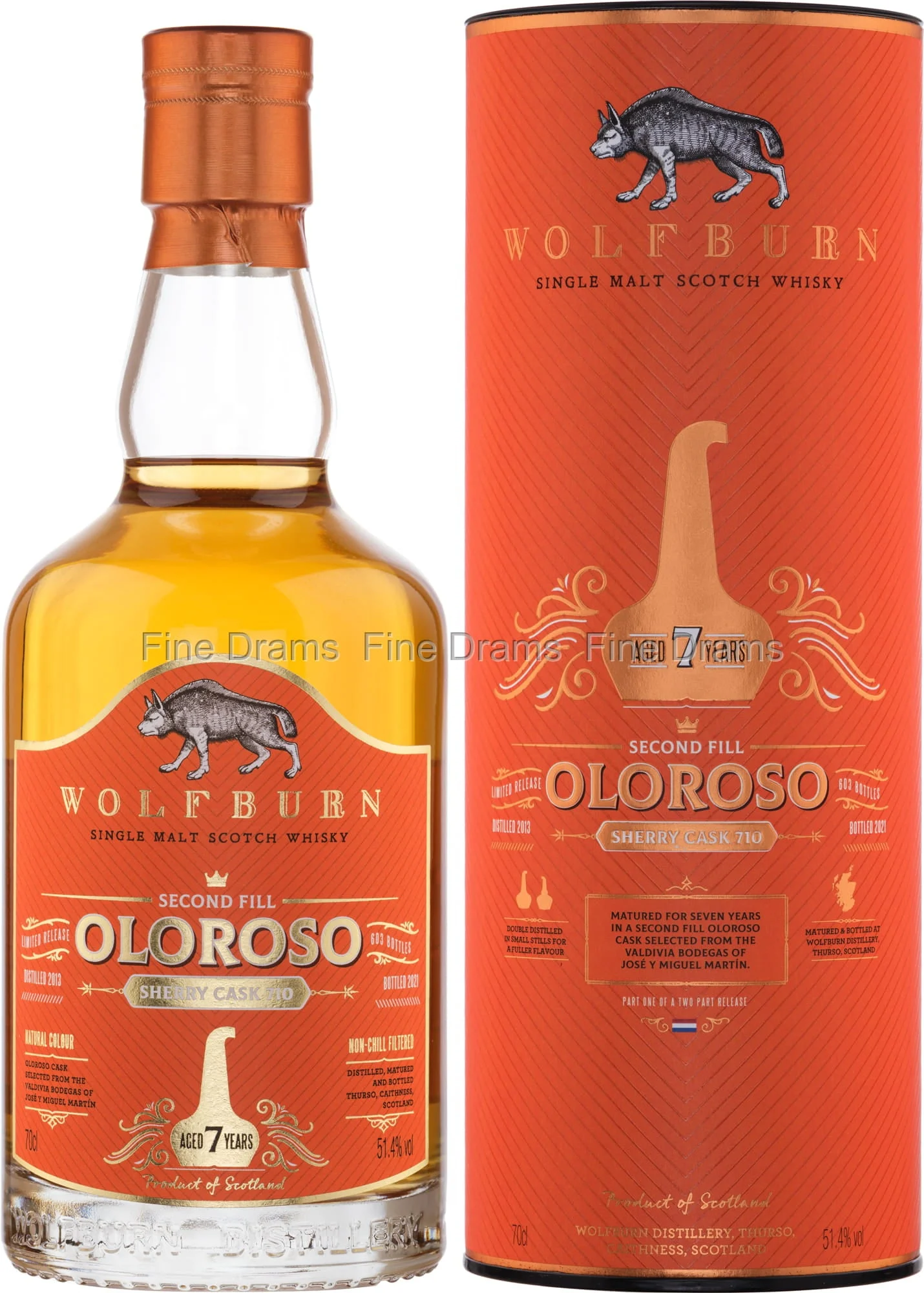 Wolfburn (D.2013, B.2021) Oloroso Sherry Cask # 710 Whisky escocés de malta única | 700ML