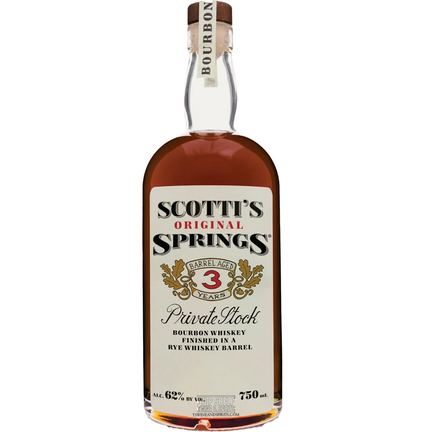 Scotti's Springs 3 Year Private Stock Barrel Aged Bourbon Finished in Rye Barrels Whiskey