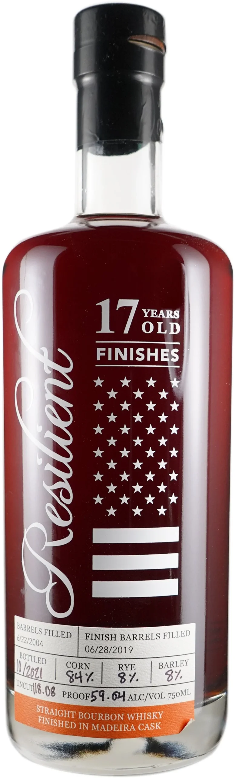Resilient 17 Year Old Straight Bourbon 118.08 Proof Finished in ex Madeira Cask Whisky - Whiskey