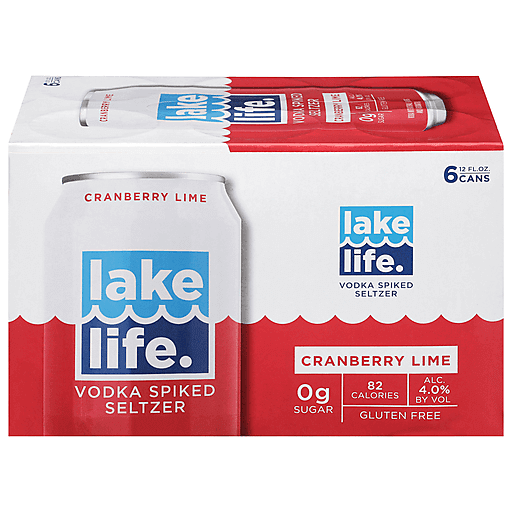 Cóctel Seltzer con vodka y lima y arándanos de Lake Life | 6x236ML