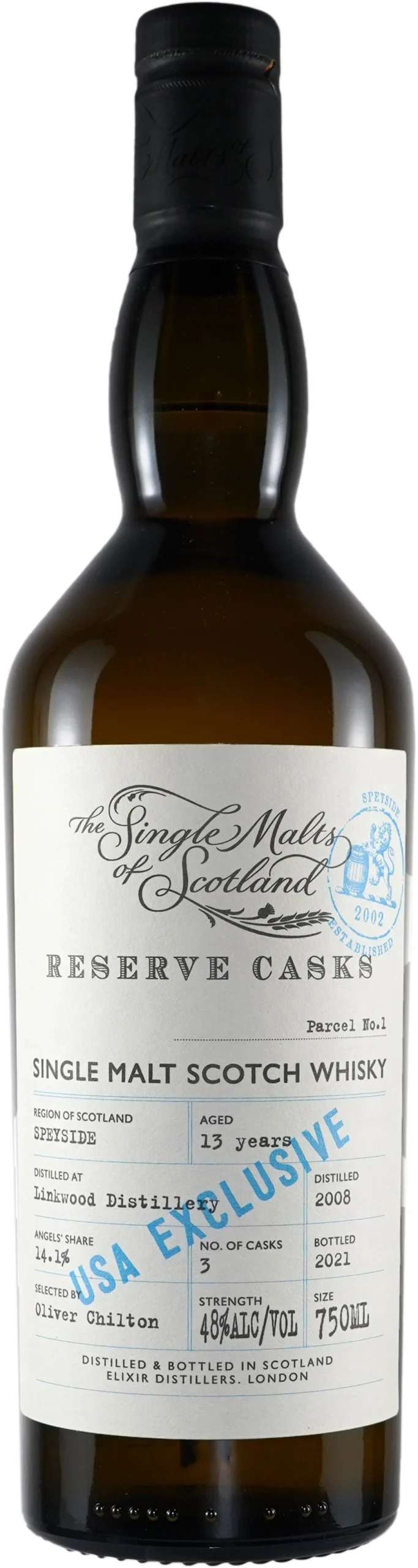 The Single Malts of Scotland Linkwood 13 Year Old Reserve Casks Scotch Whisky - Whiskey