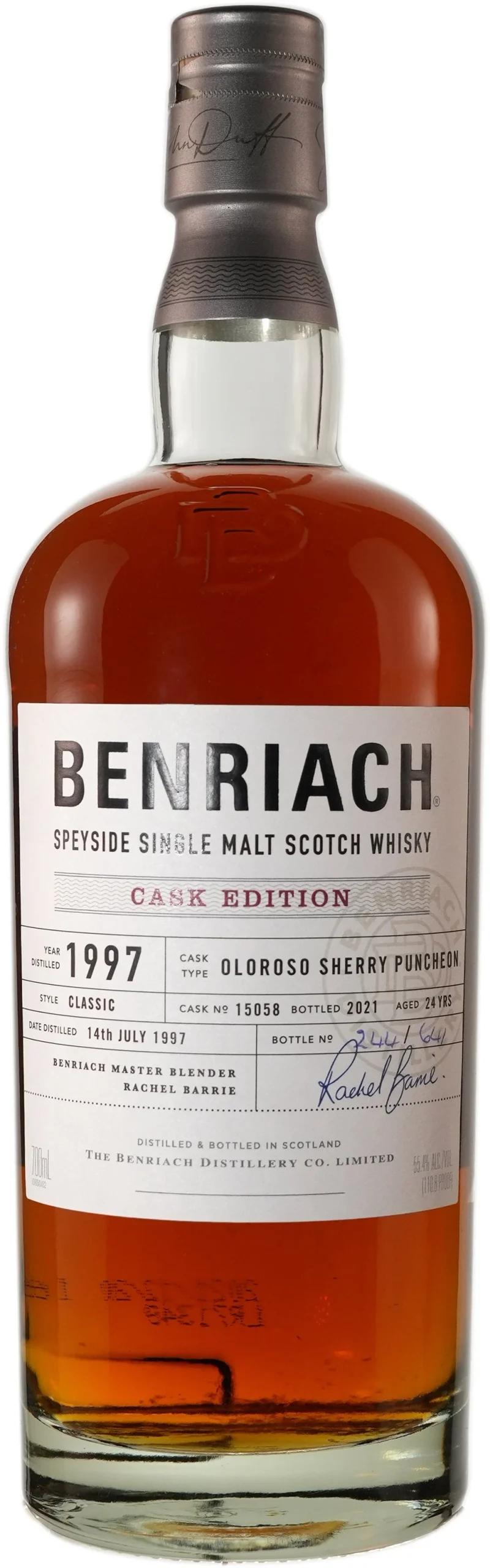 BenRiach 1997 Cask Edition 24 Year Old Oloroso Sherry Puncheon # 15058 Scotch Whisky | 700ML - Whiskey