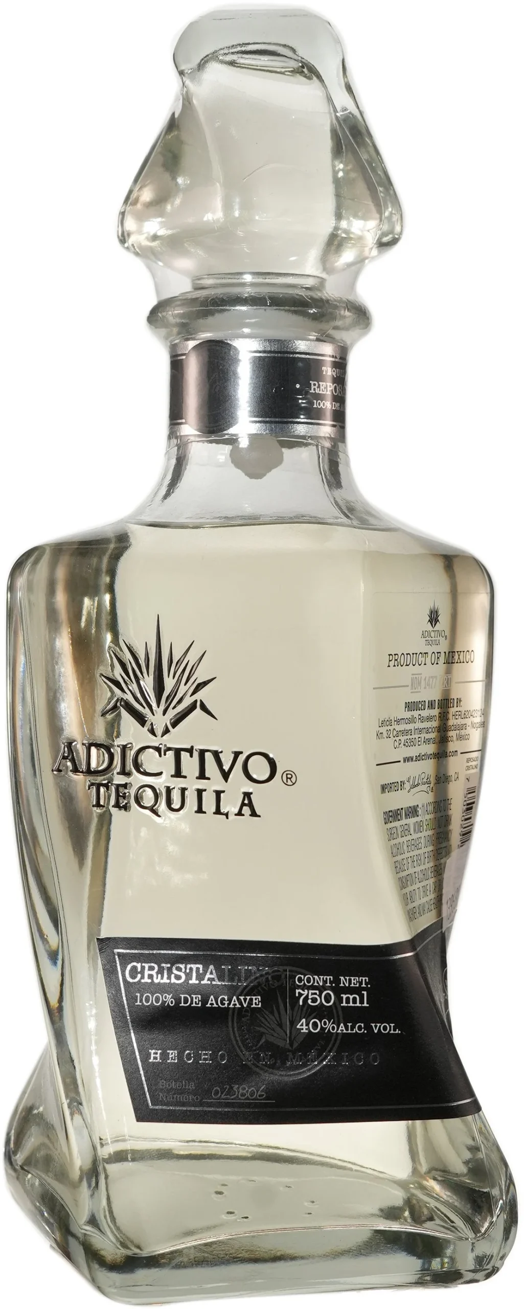 Adictivo Cristalino Charcoal Filtered Reposado Tequila - Mezcal