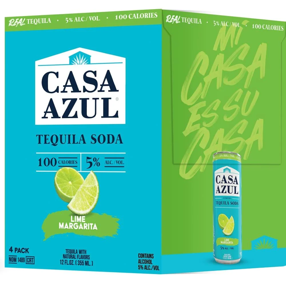 Casa Azul Tequila Soda Lime Margarita Cocktail | 4x355ML