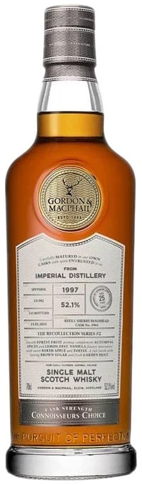 Gordon & Macphail Imperial 25 Year Old Refill Sherry Hoggie # 4961 Cask Strength Connoisseur's Choice 1997 Scotch Whisky | 700ML - Whiskey