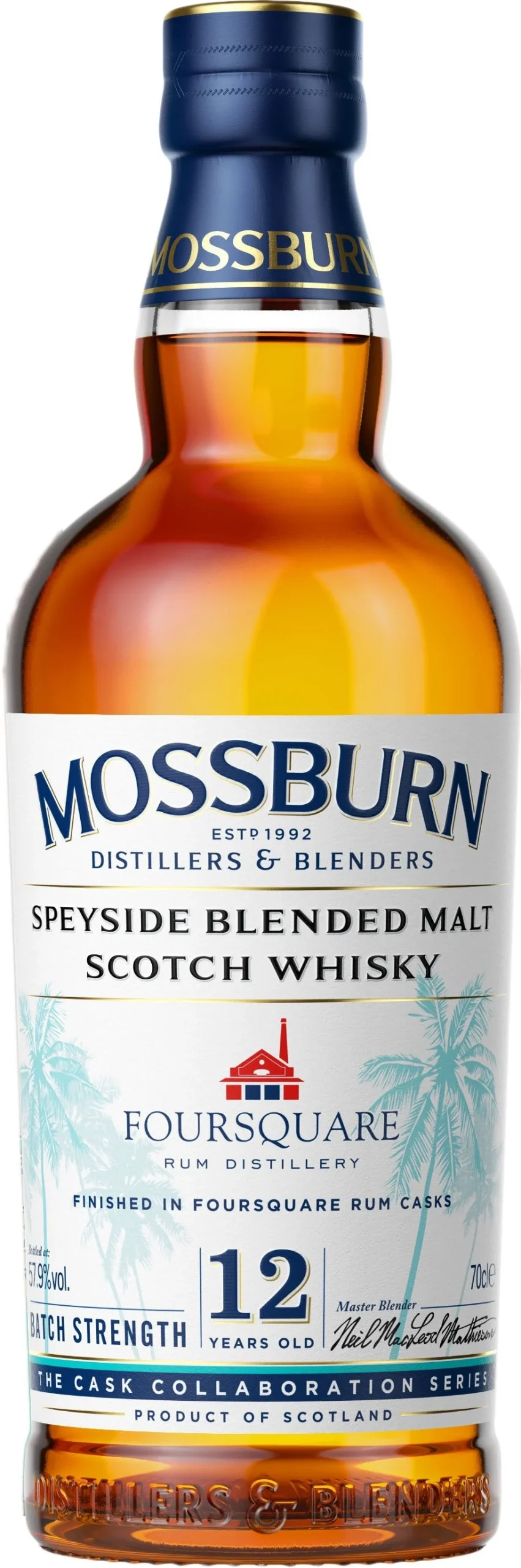 Mossburn 12 Year Old Speyside Blended Malt Finshed in Foursquare Rum Cask Scotch Whisky - Whiskey