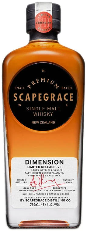 Scapegrace Dimensions VII Manuka Smoked New Zealand Single Malt Whisky | 700ML - Whiskey