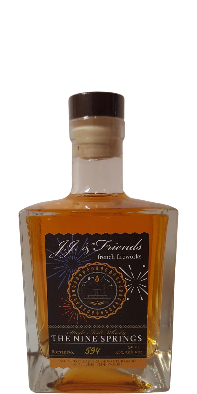 The Nine Springs JJ& Friends French Fireworks 5 años 2021 Lanzamiento Whisky de malta única | 500ML