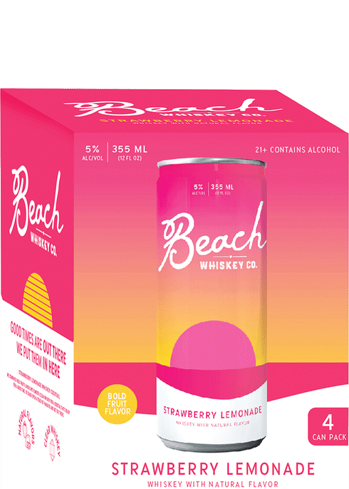 Beach Whiskey Co Strawberry Lemonade Cocktail | 4x355ML