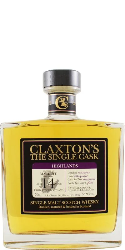 Macduff 2003 (Claxton's) The Single Cask (Cask #1834-900022) 14 Year Old 2018 Release Single Malt Scotch Whisky | 700ML