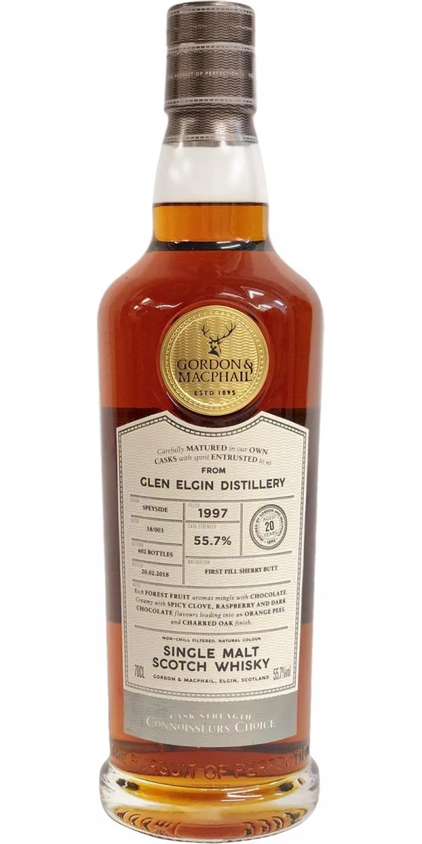 Glen Elgin 1997 (Gordon & MacPhail) Connoisseurs Choice - Cask Strength (Cask #4331) 20 Year Old 2018 Release Single Malt Scotch Whisky | 700ML