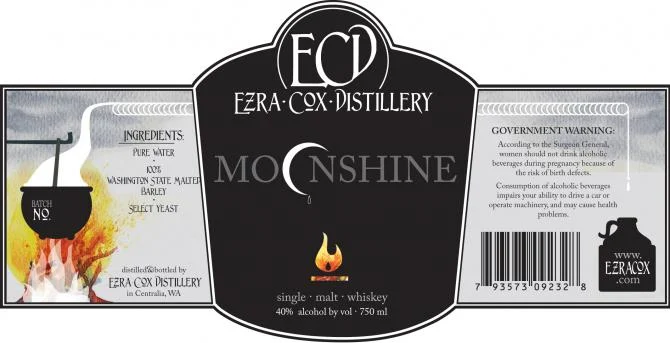 Ezra Cox Distillery Moonshine Single Malt Whisky - Whiskey
