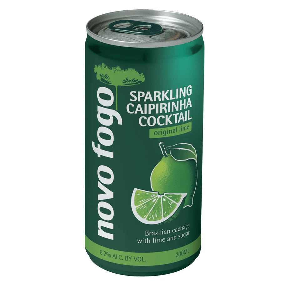 Novo Fogo Sparkling Caipirinha Cocktail Original Lime | (4)*200ML