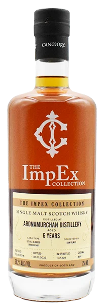 The Impex Collection Ardnamurchan 6 Year Old First Fill Oloroso Cask # 86P Highland Single Malt 2016 Scotch Whisky - Whiskey