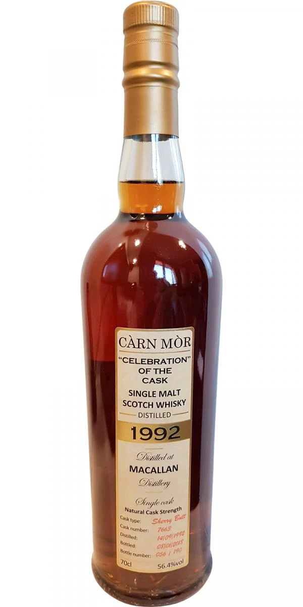 Macallan 1992 (Morrison and MacKay) Càrn Mòr - Celebration of the Cask - Black Gold (Cask #7663) 2018 Release Single Malt Scotch Whisky | 700ML
