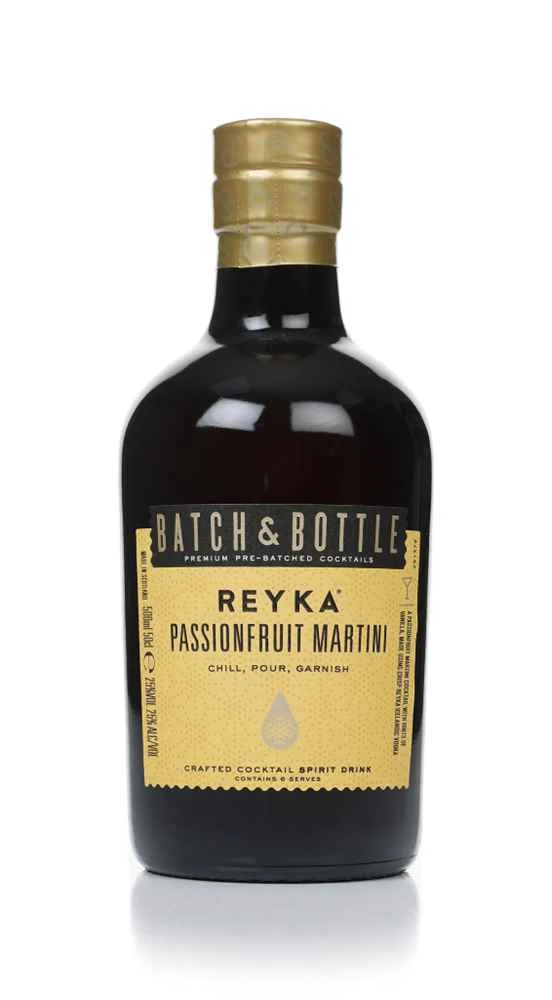 Lote y botella Reyka Passionfruit Martini | 500ML - Cóctel