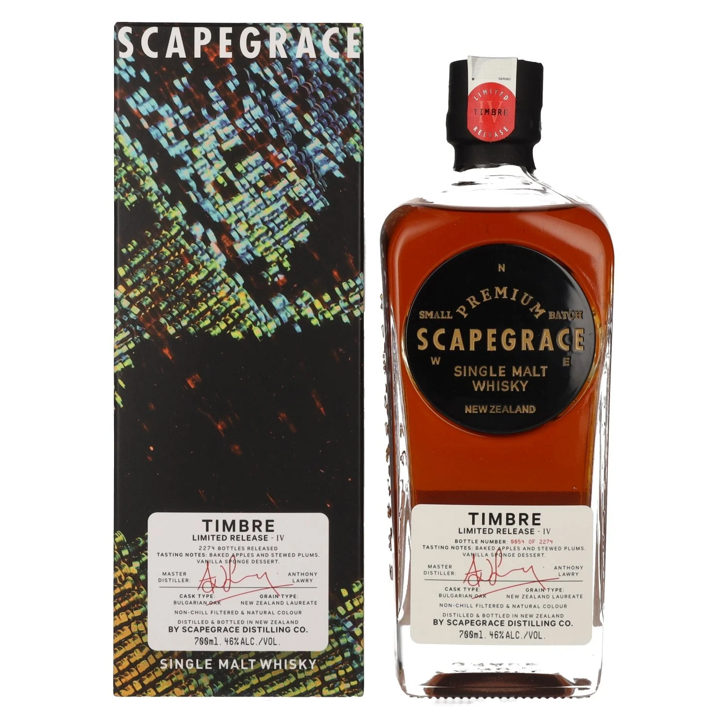 Scapegrace Timbre Small Batch Limited Release IV Single Malt Whisky | 700ML - Whiskey