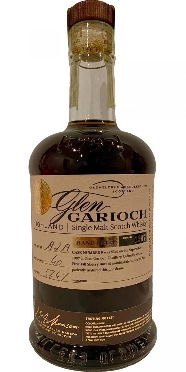 Glen Garioch 1997 Lanzamiento 2019 relleno a mano (Barrica n.° 9) Whisky escocés de malta única | 700ML - Whiskey
